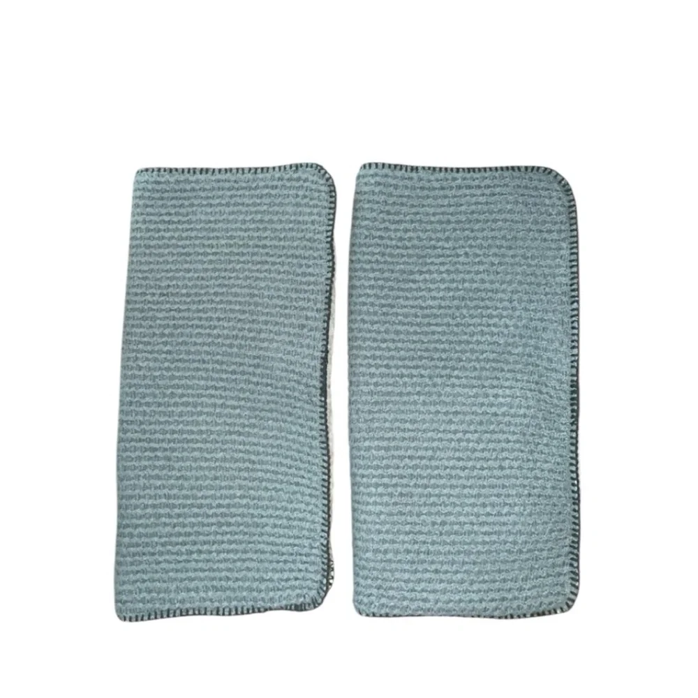 Set of 2 Pottery Barn Dusty Blue Thermal Sherpa Back Knit Pillow‎ Covers 24 x 24
